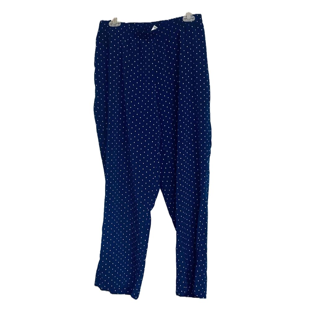 Allison Dailey Navy Blue Polka Dot Straight Leg Pants Size 22W